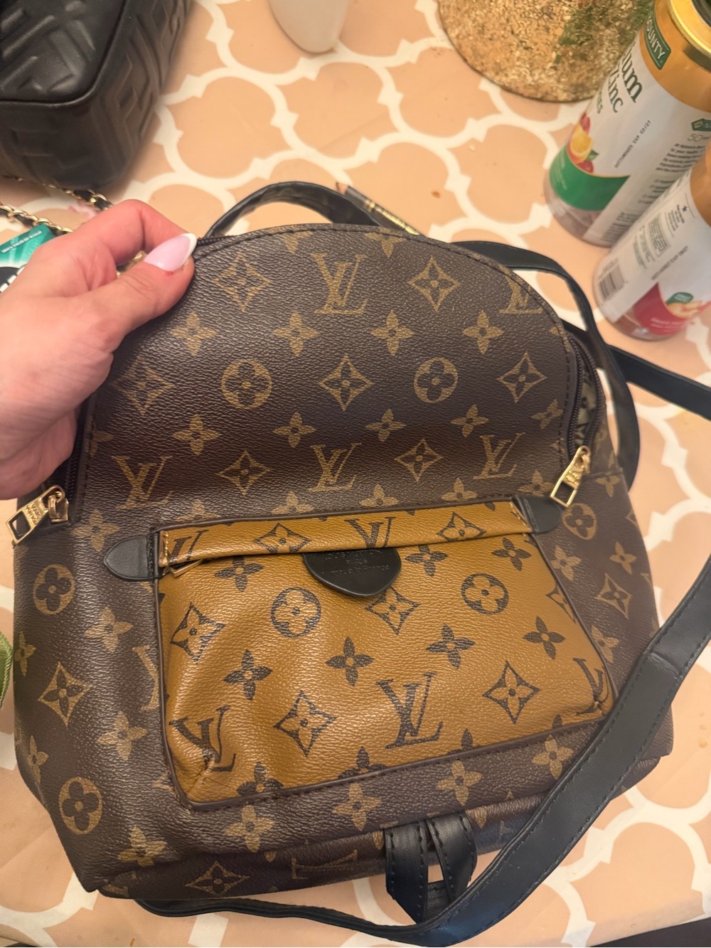 Monogram Canvas Brown & Tan Crossbody Bag